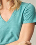 Women's Premium Slub V-Neck Tee - Teal